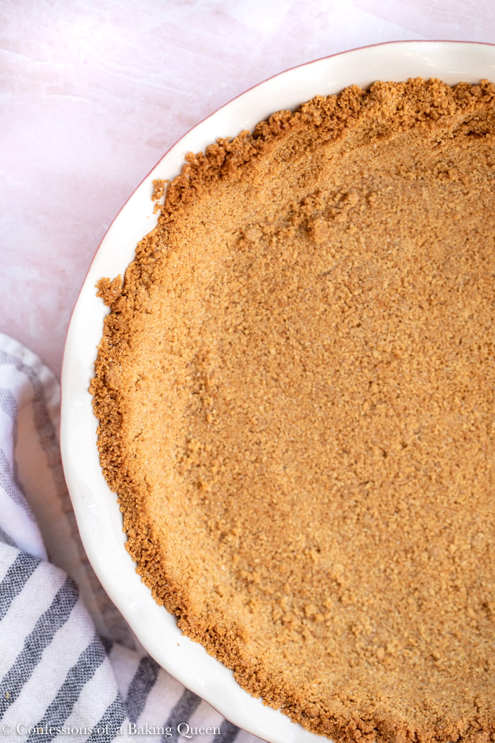 graham cracker crust just baked for a banoffee pie recipe
