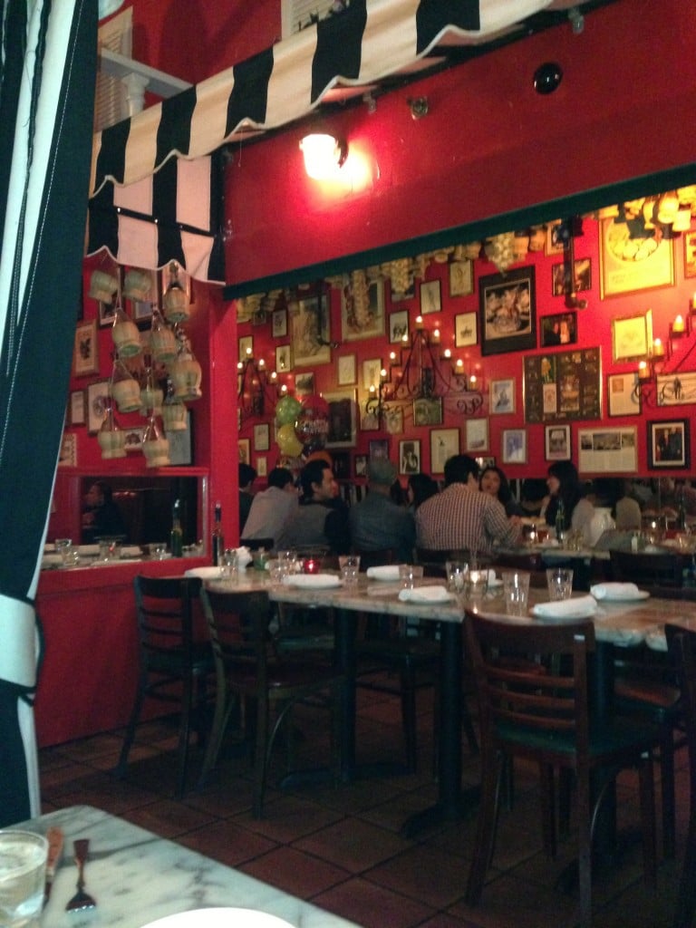 view of the inside of the stinking rose restaurant 
