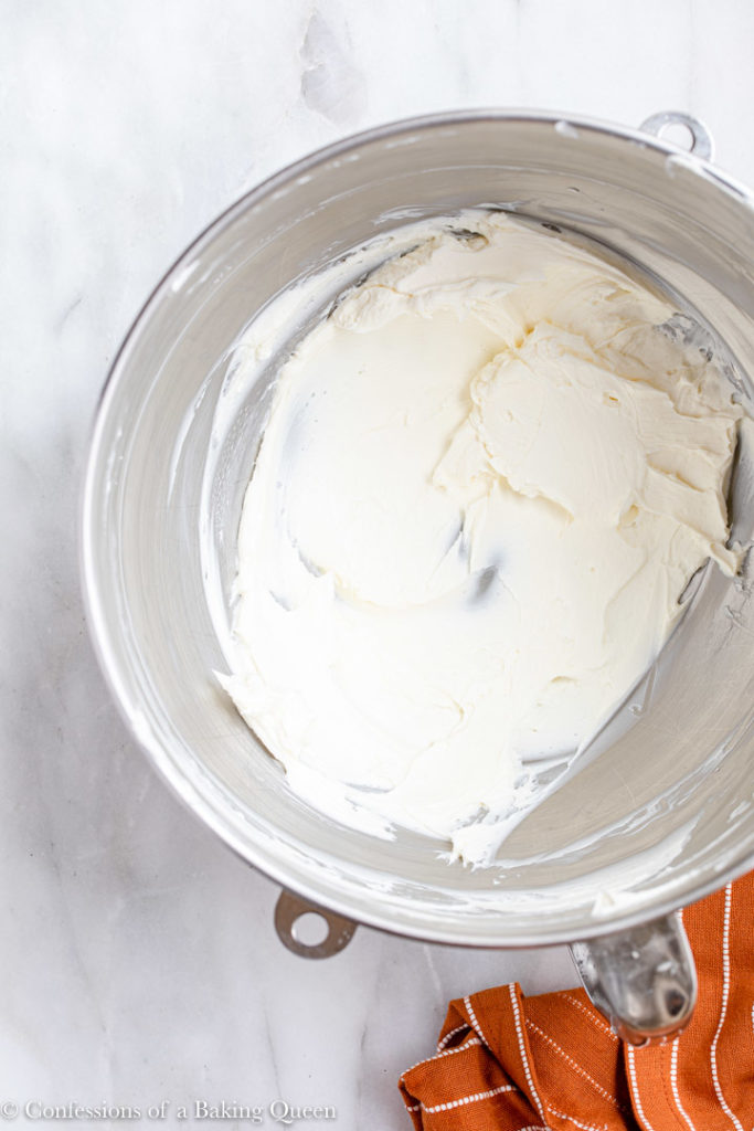 cream cheese beat until softened in a metal mixing bowl