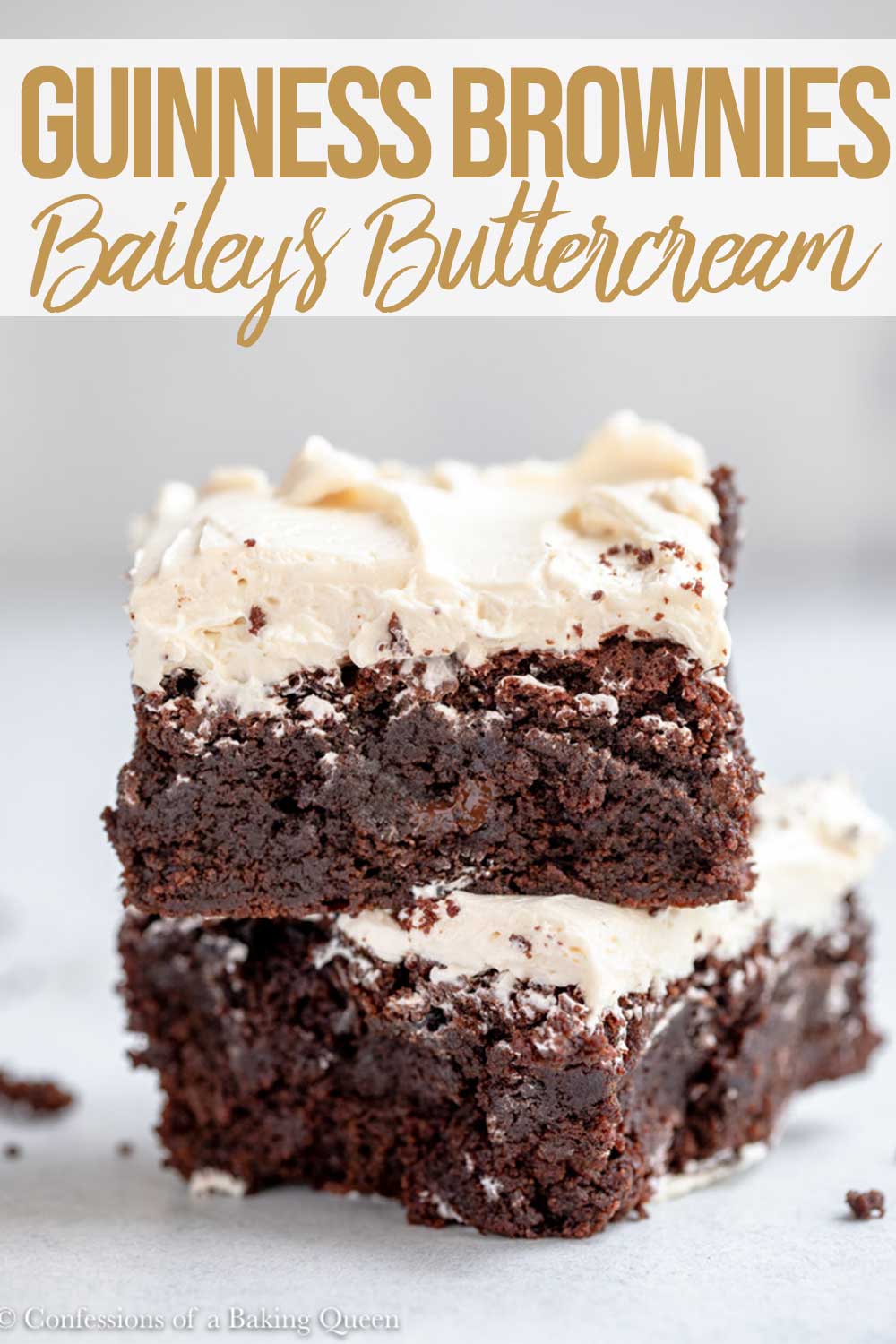 Guinness Chocolate Brownies Baileys Frosting Confessions of a Baking