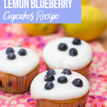 Lemon Blueberry Cupcakes on a pink napkin
