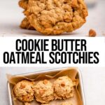 stack of cookie butter oatmeal cookies