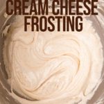 browned butter cream cheese frosting in a metal bowl