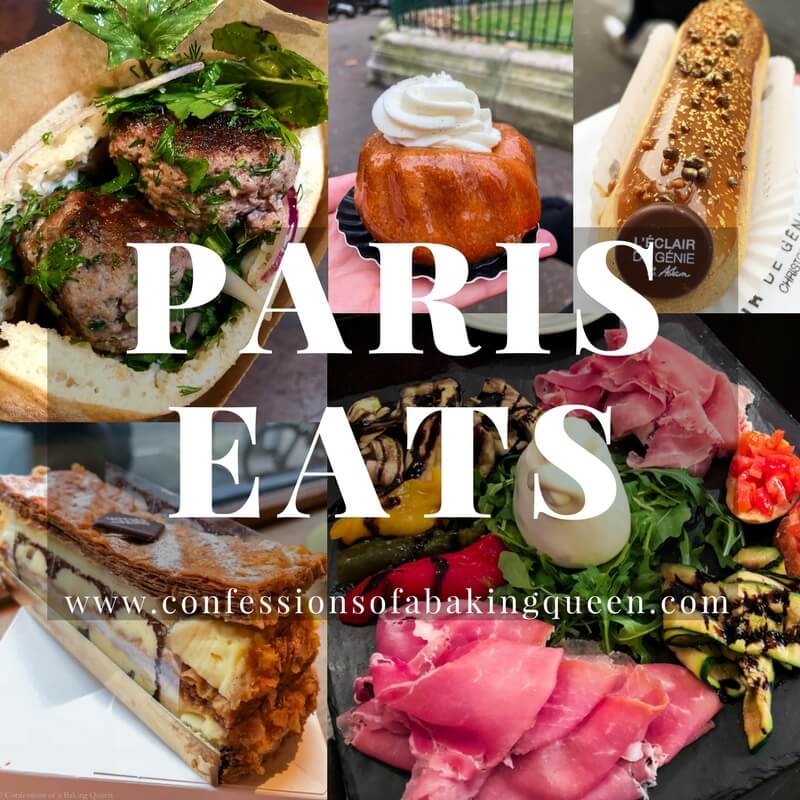 a collage of food you can buy in Paris