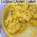 curried chicken salad in a glass bowl