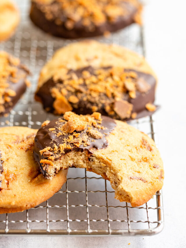 Chocolate Dipped Butterfinger Cookies