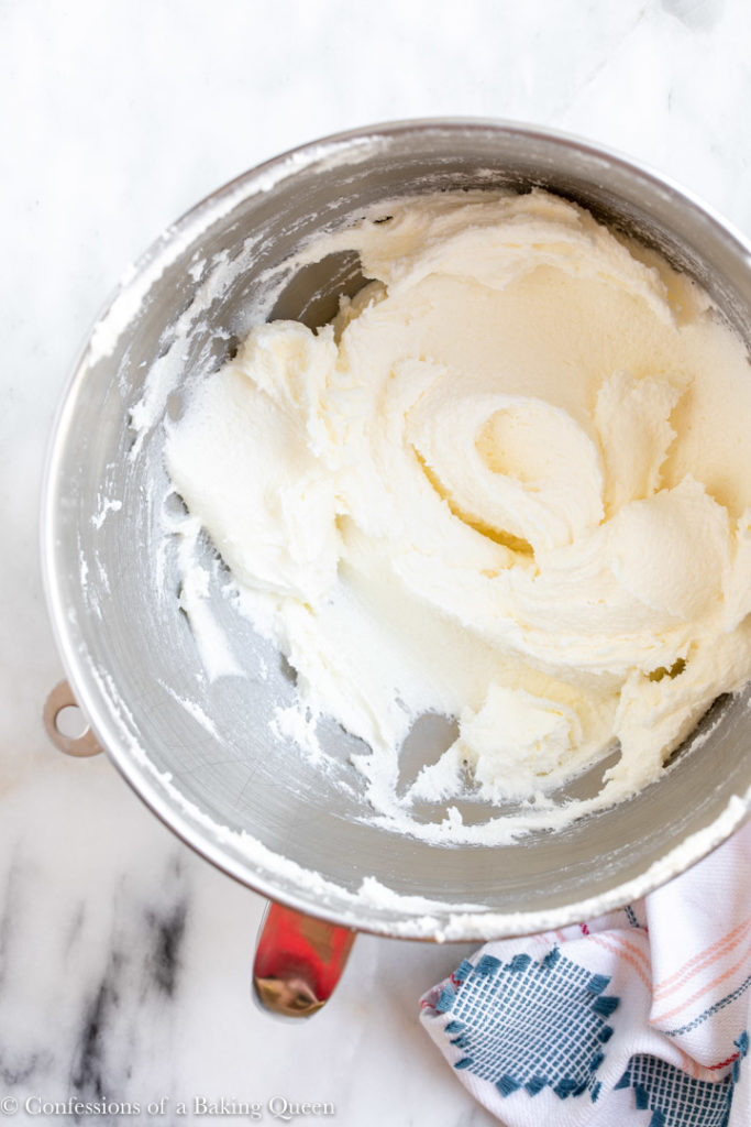 sugar and butter beat together in a large mixing bowl