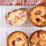 rhubarb muffins cooling on a wire rack