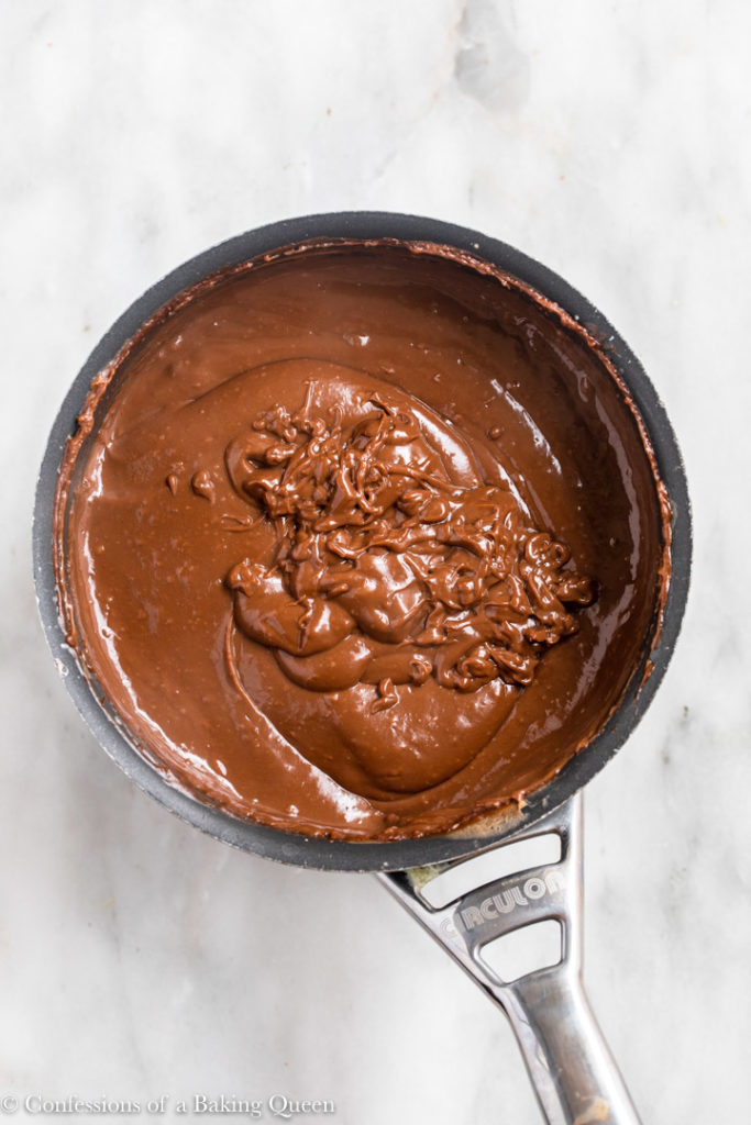 chocolate pastry cream cooked in a small pot
