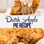 dutch apple pie baked with ice cream on top