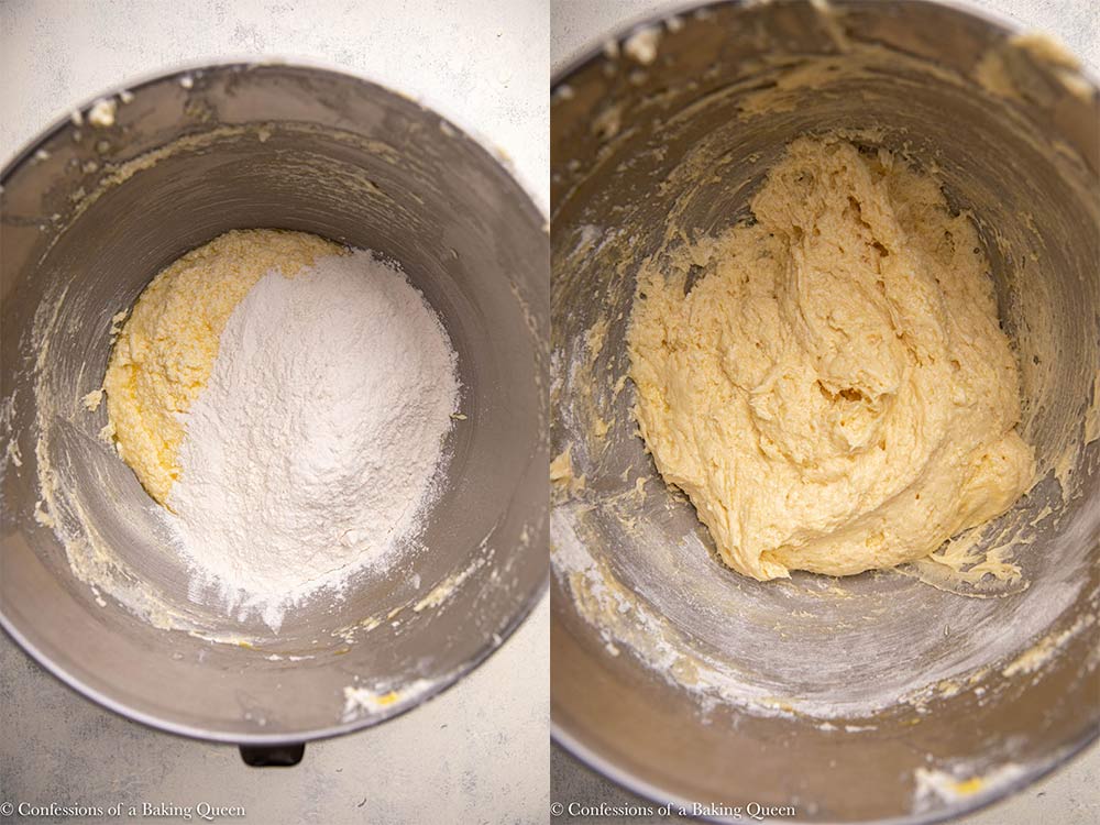 kentucky butter cake batter in a metal mixing bowl