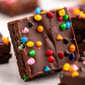 close up of a homemade cosmic brownie