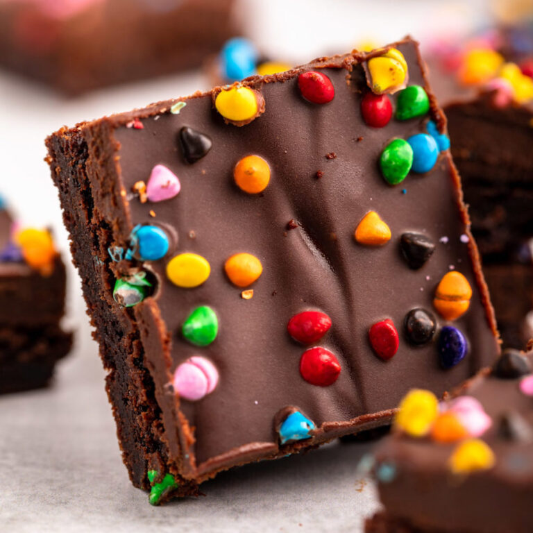 close up of a homemade cosmic brownie