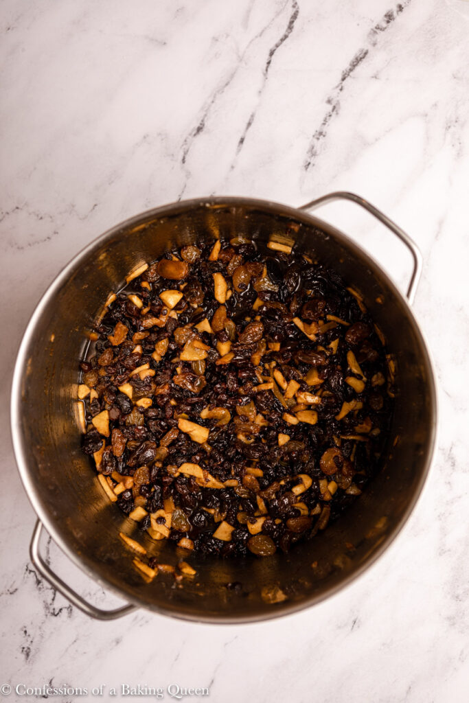 mincemeat in a stockpot after cooking