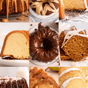 a collection of bundt cakes
