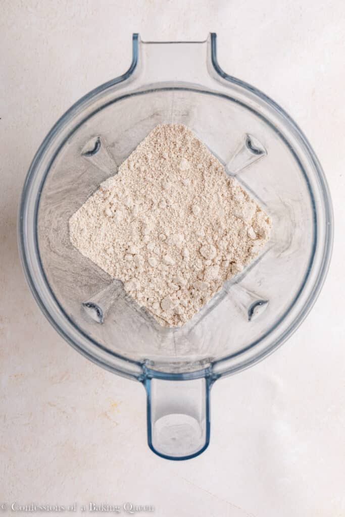 Oat flour in a blender.